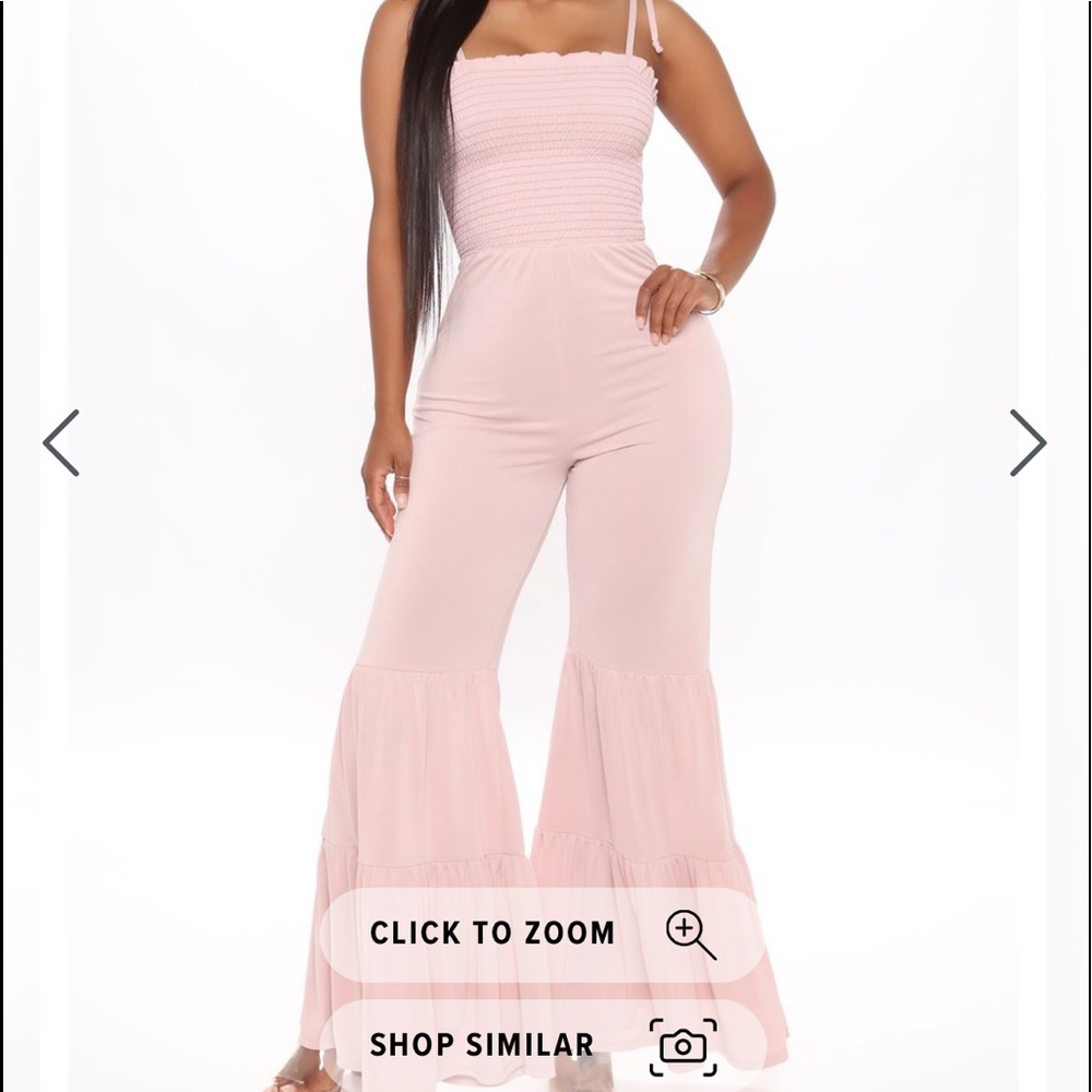 Pink wide leg jumpsuit